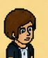Icono conceptual de un avatar en píxeles de pelo castaño